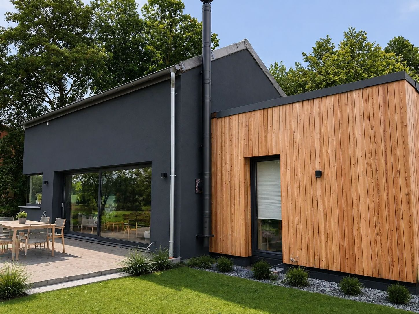 Außenansicht eines EuerHaus in Holzrahmenbauweise