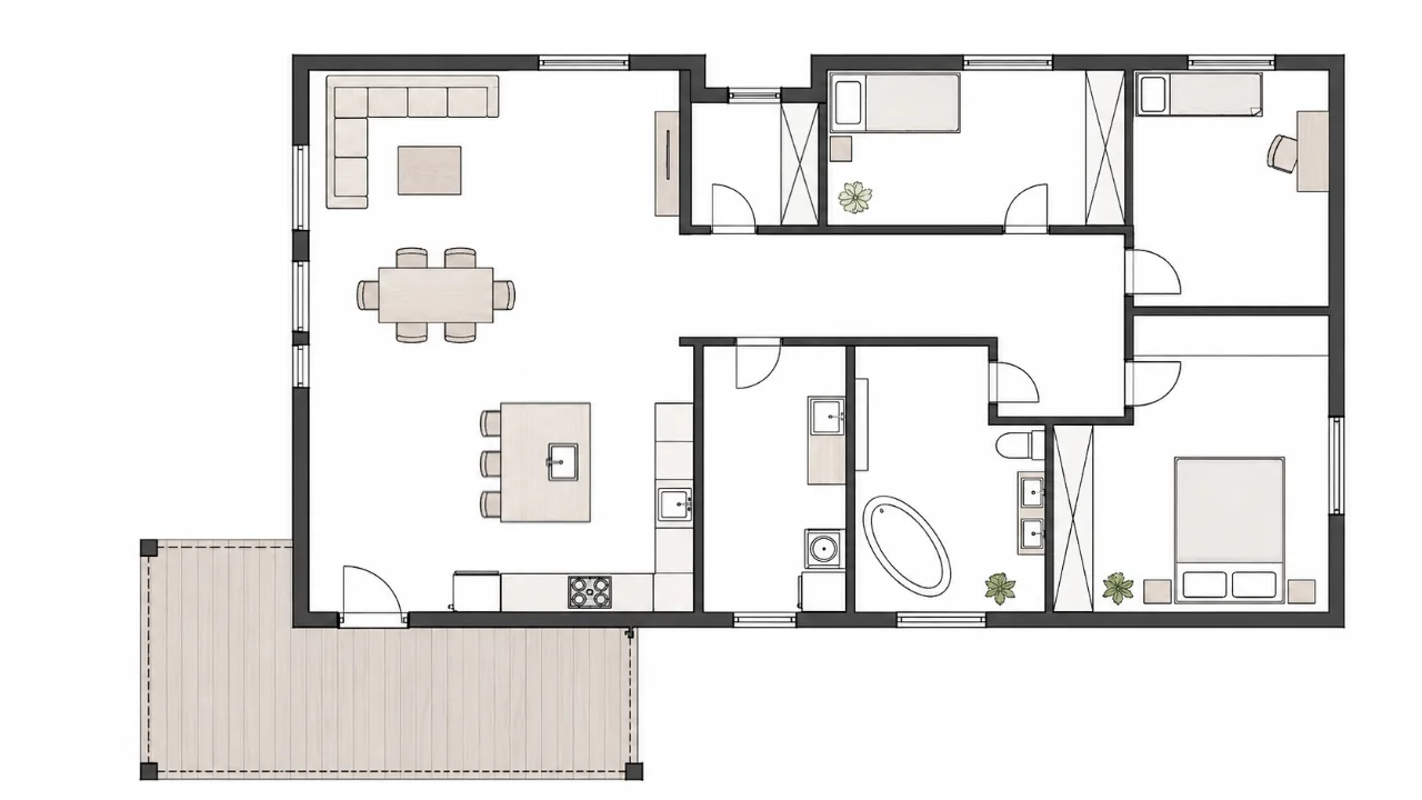 Grundriss eines 128 qm EuerHaus