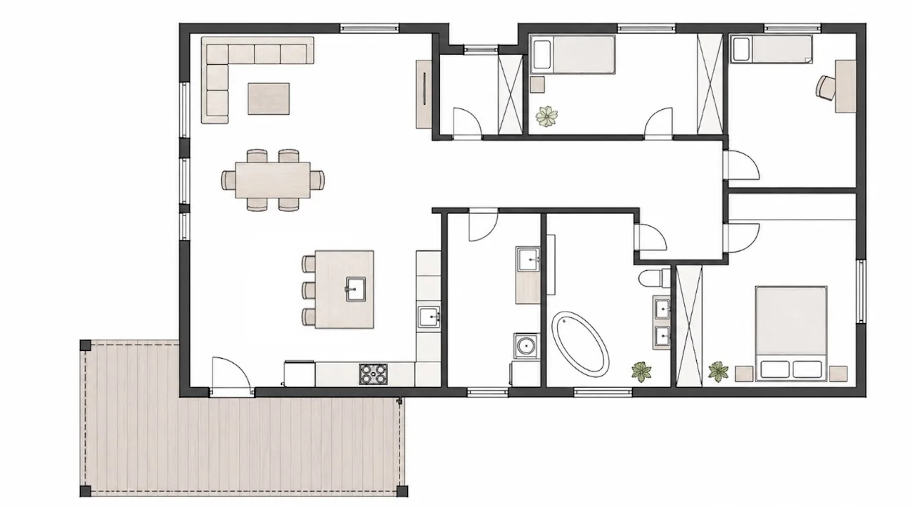 Grundriss eines 128 qm EuerHaus